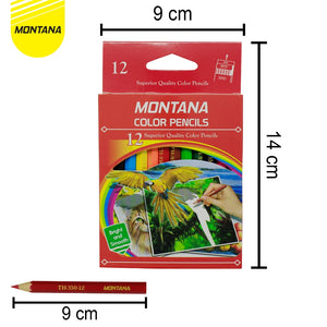 MONTANA Paket Mewarnai 2 Oil Pastel 1 Set Crayon + 1 Set Pensil Warna TH-350 + TOP-12B