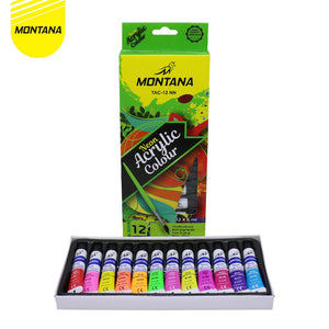 MONTANA Acrylic Colour Cat Akrilik 12 Warna Rich Pigments & Fast Drying TAC-12PT