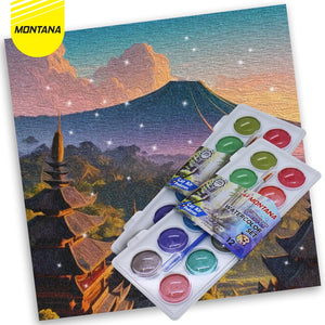 MONTANA Water Color Glitter Cat Air 12 Warna Water Soluble Pointbrush Included TWFC-12