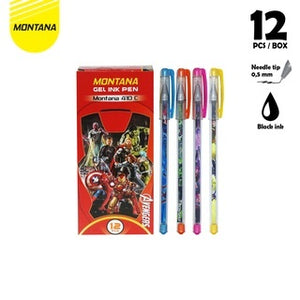 MONTANA Pulpen Pena Gel 0.5mm 12 Pcs Ballpoint Pen Ink Alat Tulis 410 C