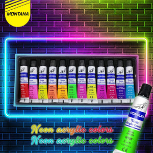 MONTANA Acrylic Colour Cat Akrilik 12 Warna Rich Pigments & Fast Drying TAC-12PT