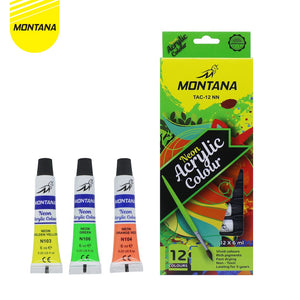MONTANA Acrylic Colour Cat Akrilik 12 Warna Rich Pigments & Fast Drying TAC-12PT