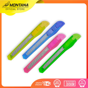 MONTANA Cutter Pisau Pemotong 13 x 1.5 cm 12 Pcs Blade Knife Serbaguna CT-300/Lusin