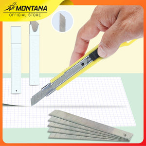 MONTANA Cutter Blade Isi Pisau Pemotong 5 pcs Cutting Blade Refill Serbaguna L-100/Retail