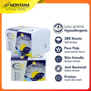 MONTANA Felish Facial Tissue 200 Sheet 2 Ply Tisu Serbaguna Pop Up