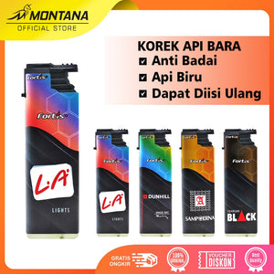 Montana Gas Lighter / Korek Api Bara / Tahan Angin MN-942 KMB Retail 5Pcs