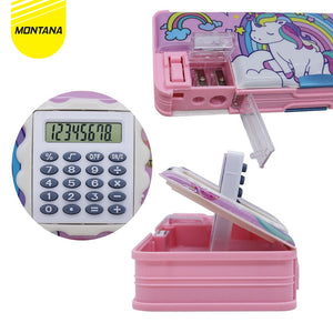 MONTANA Kotak Pensil Kalkulator 20x8 Cm Pencil Case Calculator Study Set Tempat Alat Tulis 102-1