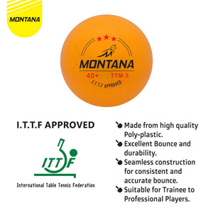 MONTANA Bola Ping Pong Tenis Meja 3 Buah Table Tennis Ball TTM-3