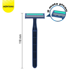MONTANA 3 Razor Blades Stainless Alat Cukur 2 Mata Pisau 118m Perfection Shaving TRZ-2B
