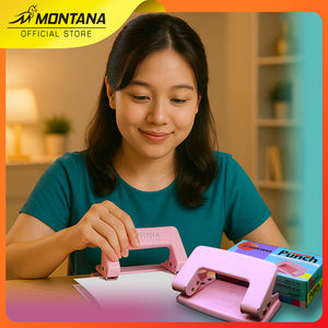 MONTANA Punch Pembolong Kertas Maksimum A4 Paper Hole Puncher With Lock HP-30 Pastel Color