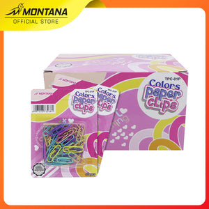 MONTANA Colors Paper Clip Penjepit Kertas 60 Pcs Klip Warna Warni TPC-01P Pastel Retail