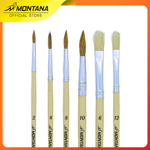 MONTANA Art Brush Set Alat Lukis Kuas Cat Air Minyak Watercolor Brush Acrylic Brw 2-12