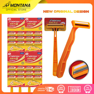 MONTANA Razor Blades Stainless Alat Cukur 2 Mata Pisau Gold Edition 118m Perfection Shaving TRZ-2W