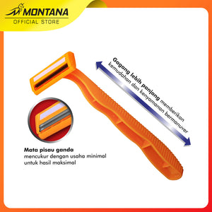 MONTANA Razor Blades Stainless Alat Cukur 2 Mata Pisau Gold Edition 118m Perfection Shaving TRZ-2W