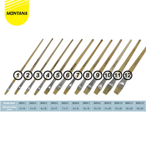 MONTANA Brush Kuas Cat Air Lukis 31.8 cm 6 Pcs Watercolor Brush Acrylic BRW-1