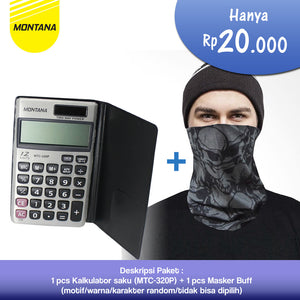 MONTANA Bundling Kalkulator MTC-320 Free Masker Buff 1 Pcs Calculator 12 Digits