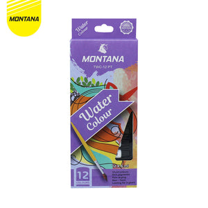 MONTANA Bundling 1 Set Water Color Cakes TWC-12 + 1 Set Water Colour 12 x 6ml TWC-12 PT