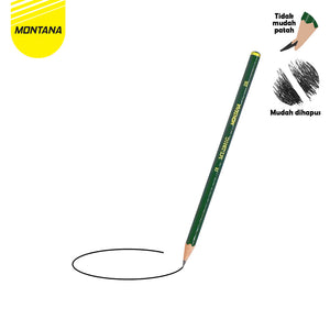 MONTANA Pensil 2B Lulus Uji Komputer 1 Gross Pencil Alat Tulis Sekolah dan Kantor MT2B01-G