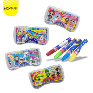 MONTANA Bundling 1 Set Crayon 12 Warna Top-12 + 1Set Crayon 18 Warna Top-18 Oil Pastels Krayon