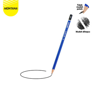 MONTANA Pensil 2B Lulus Uji Komputer 1 Gross Pencil Alat Tulis Sekolah MT2B01-B