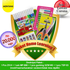 MONTANA Home Learning Set 1 Set Spidol + Sempoa + Gunting + Sticky Note MP-888+TSP-03+SZW-145+211-H
