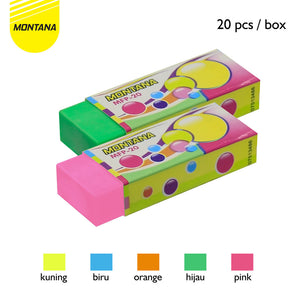 MONTANA Penghapus Karet Pensil 20 Pcs Eraser Dust Free MFP-20/Box