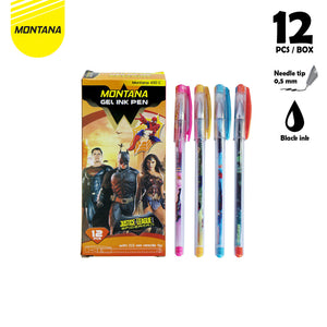MONTANA Pulpen Gel 0.5mm 12 Pcs Ballpoint Pen Alat Tulis 410 C Hitam