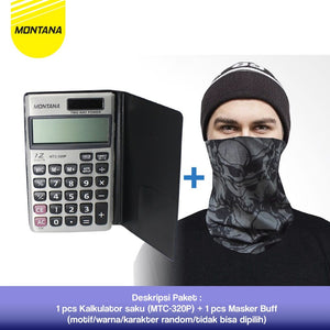 MONTANA Bundling Kalkulator MTC-320 Free Masker Buff 1 Pcs Calculator 12 Digits