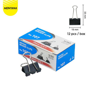 MONTANA Binder Clips No. 107 Penjepit Kertas 3/4 Inchi Paket 2 Box High Quality Klip