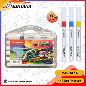 MONTANA Spidol Akrilik Acrylic Marker 12 Warna MAC-12 1S