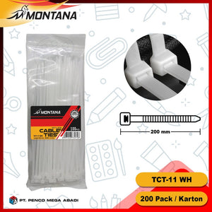 MONTANA Cable Ties Nylon Kabel Tis Pengikat 100Pcs TCT-11WH