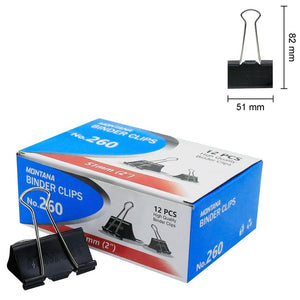 MONTANA Paket Binder Clip 1 Lusin MTBC-260 + MTBC-200 + MTBC-155 + MTBC-111 + MTBC-107