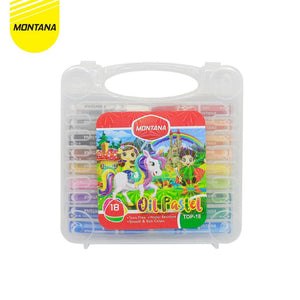 MONTANA Bundling 1 Set Crayon 12 Warna Top-12 + 1Set Crayon 18 Warna Top-18 Oil Pastels Krayon