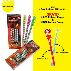 MONTANA Buy 1 Get 1 Pulpen Pena Milton 121 Ball Point Pen 0.7mm Free 1 Pcs Correction Fluid