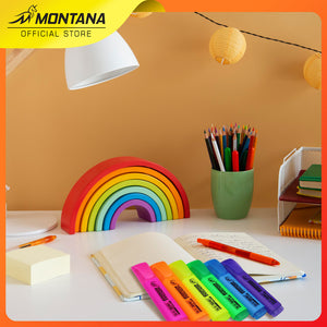 MONTANA Highlighter Fluorescene Set 6 Warna Colors MHL-6FL Penanda Berwarna Textliner
