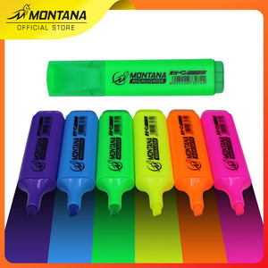 MONTANA Highlighter Fluorescene Set 6 Warna Colors MHL-6FL Penanda Berwarna Textliner