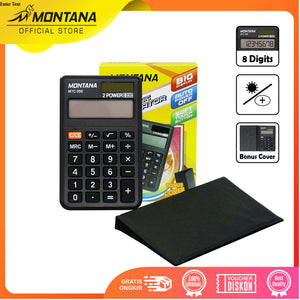 MONTANA Kalkulator Alat Hitung 8 Digit Calculator Big Display 2 Power MTC-200 P