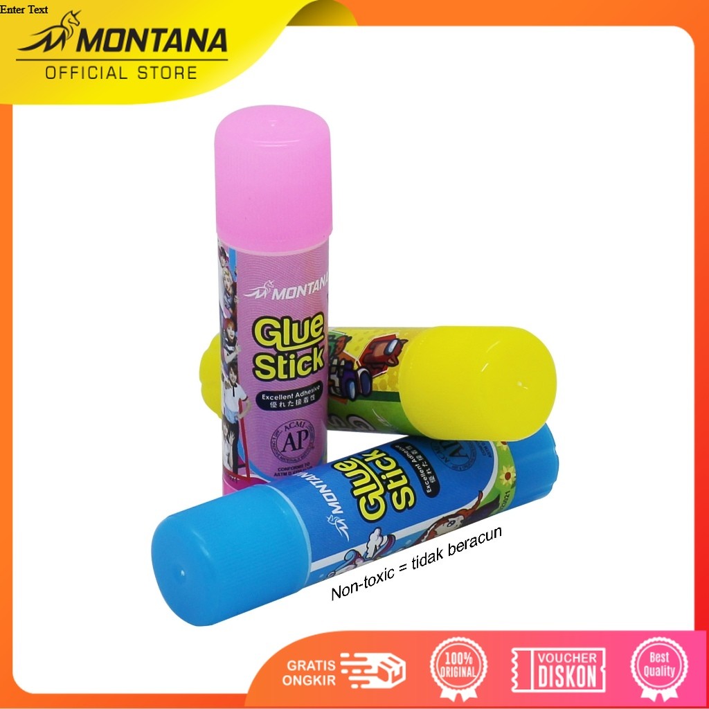 MONTANA Glue Stick Fancy Lem Batang 10g Excellent Adhesive Perekat Serbaguna GSF-10/Retail