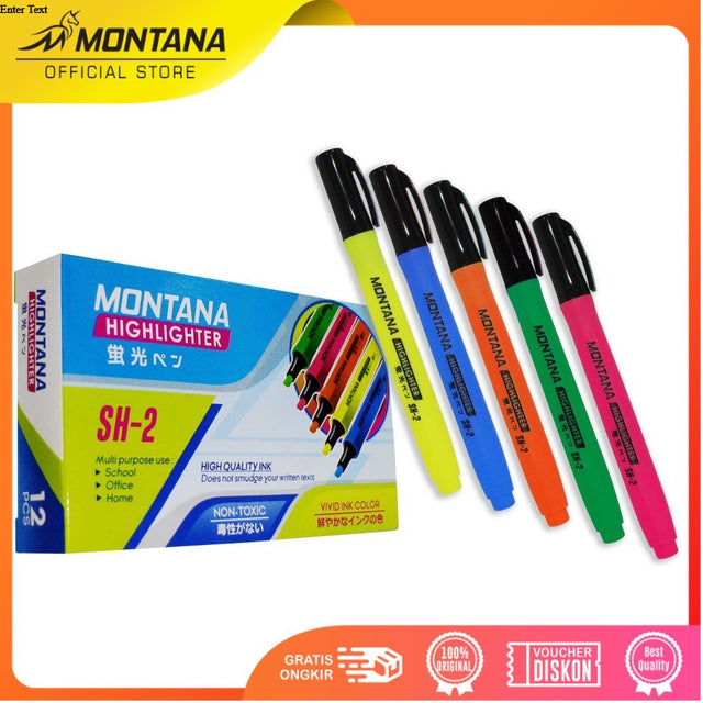 MONTANA Highlighter Stabilo 1 Pcs Color Marker Penanda Berwarna SH-2