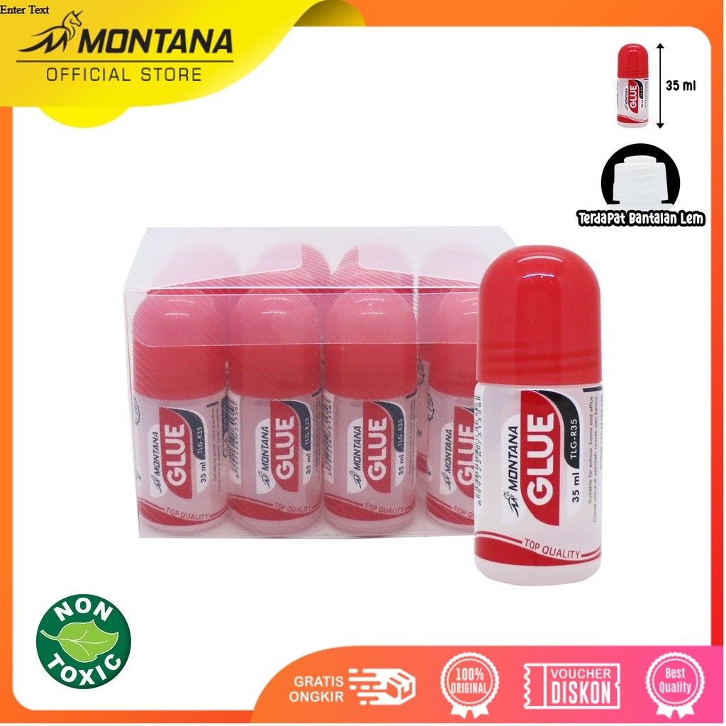 MONTANA Lem Cair 35ml 12 Pcs Liquid Glue Perekat Serbaguna TLG-R35/Box