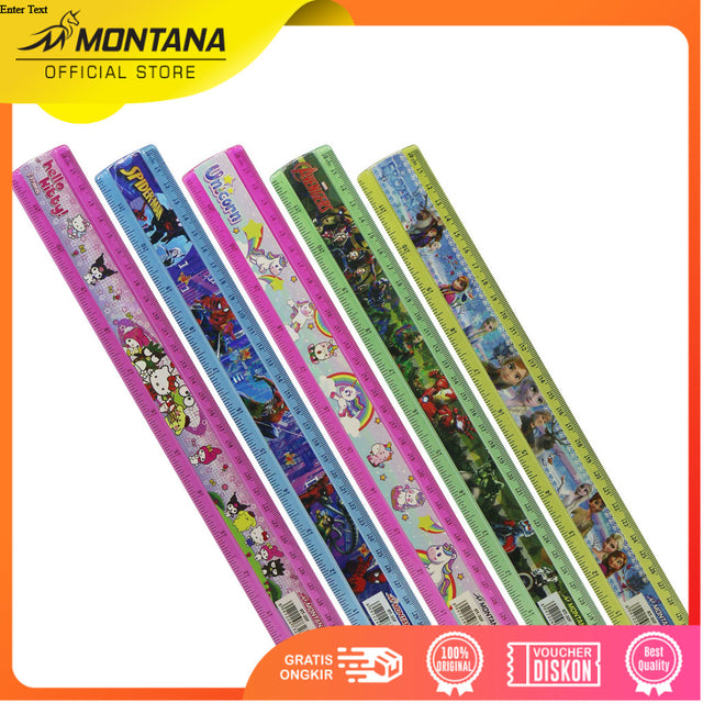 MONTANA Penggaris Akrilik 30 cm Acrylic Ruler Motif Karakter RT-30Fancy