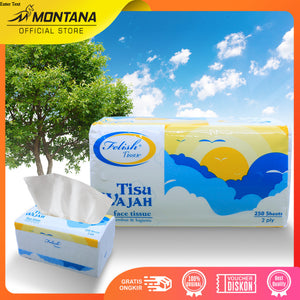 MONTANA FELISH Classic Facial Tissue 250 Sheet 2 Ply Tisu Wajah Halus dan Lembut 100% Virgin Pulp copy
