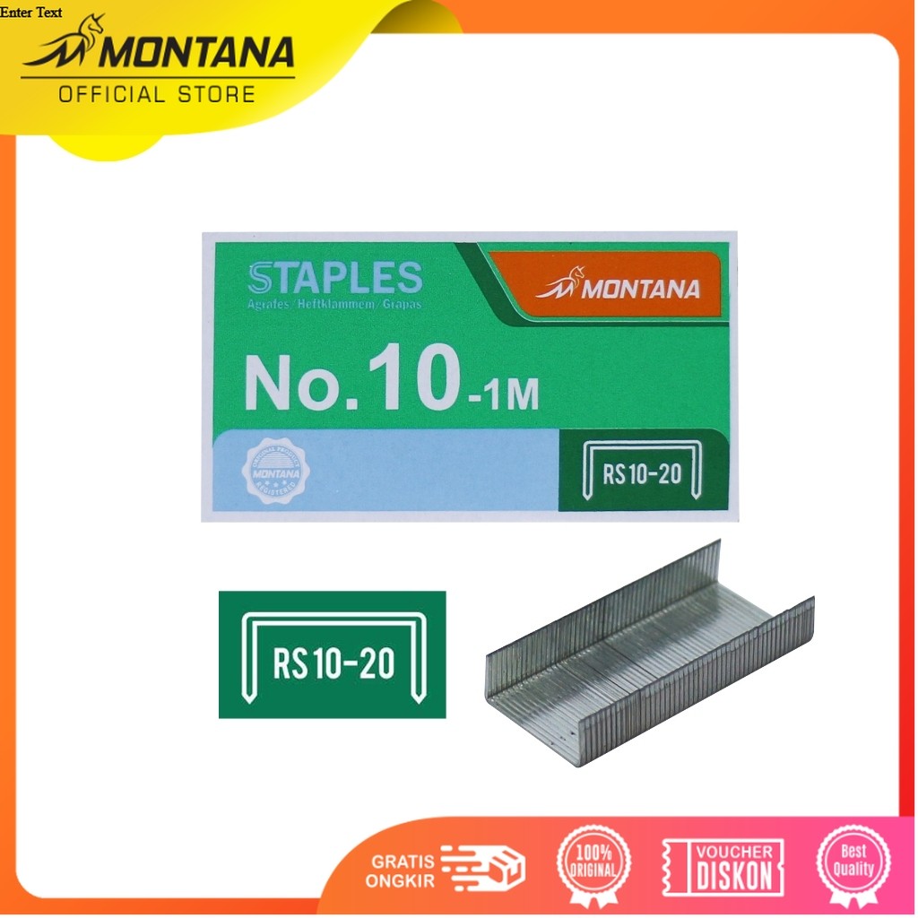 MONTANA Staples Isi Stapler No. 10 Refill Jegrekan Hekter RS10-20New/Bigbox
