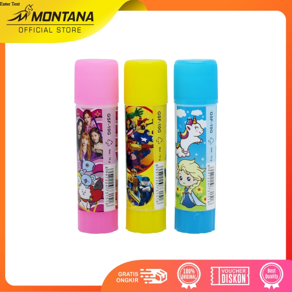 MONTANA Glue Stick Fancy 10g 24 Pcs Excellent Adhesive Lem Batang Perekat GSF-10 / 10Gr - BOX