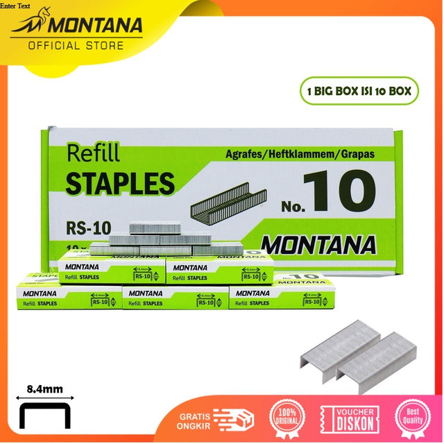 MONTANA Staples Isi Stapler No. 10 Refill Jegrekan Hekter RS-10