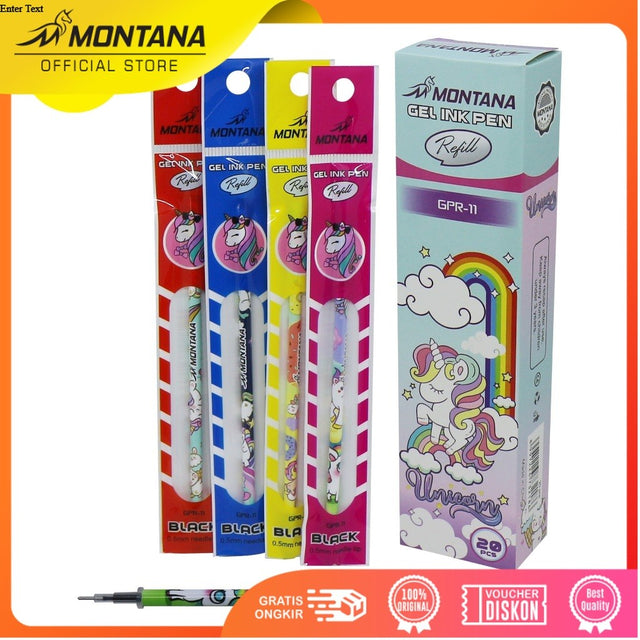 MONTANA Gel Pen Refill 0.5mm 1 Box 20 Set Isi Pulpen Gel GPR-11