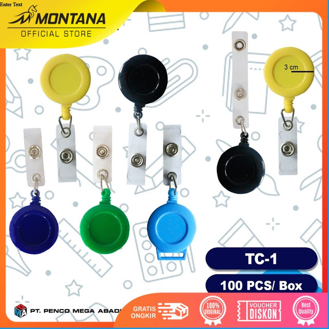 MONTANA Yoyo Gantungan Id Card Plastik Panjang Tali 70 cm Name Tag TC-1/Green-Solid