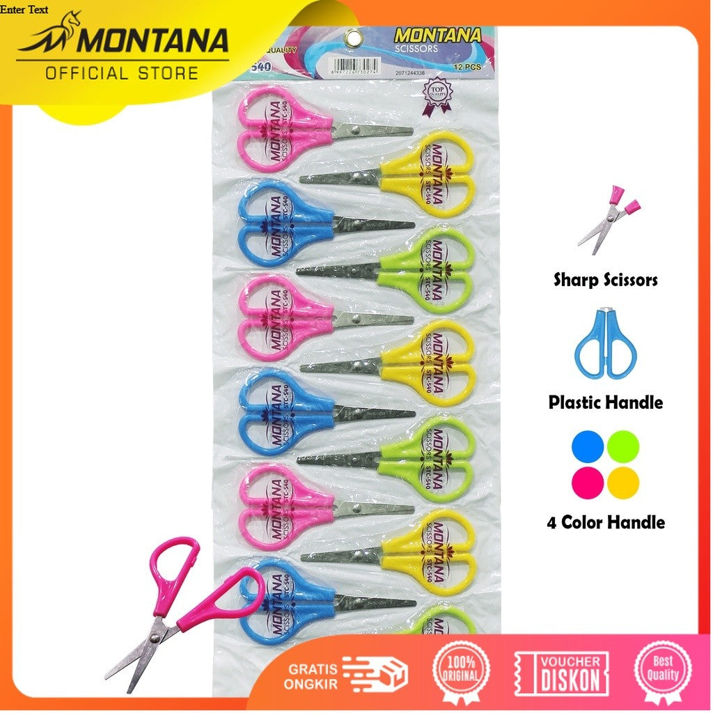 MONTANA Scissors Gunting Stainless Steel 12 Cm Multipurpose Kuat Tajam Anti Karat STC-540/Lusin