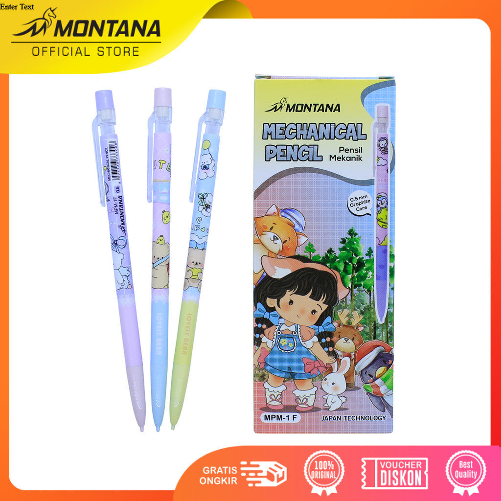 MONTANA Mechanical Pencil Pensil Mekanik Fancy Montana  MPM-1 F 0.5 mm Box 12Pcs