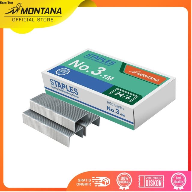 MONTANA Staples Isi Stapler No. 3 Refill Jegrekan Hekter RS3-20Besar/Rretail